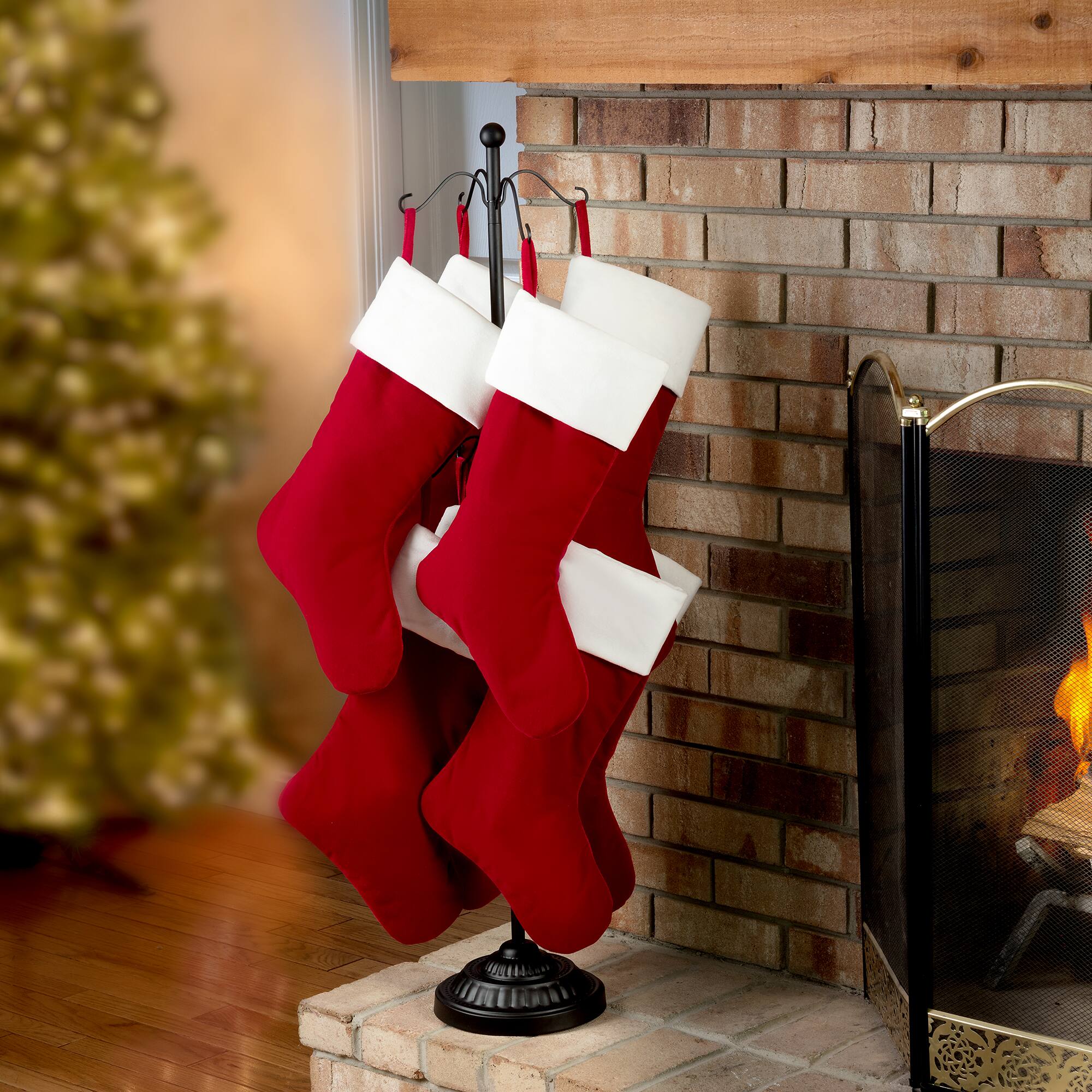 Haute Decor Black Adjustable Stocking Tree